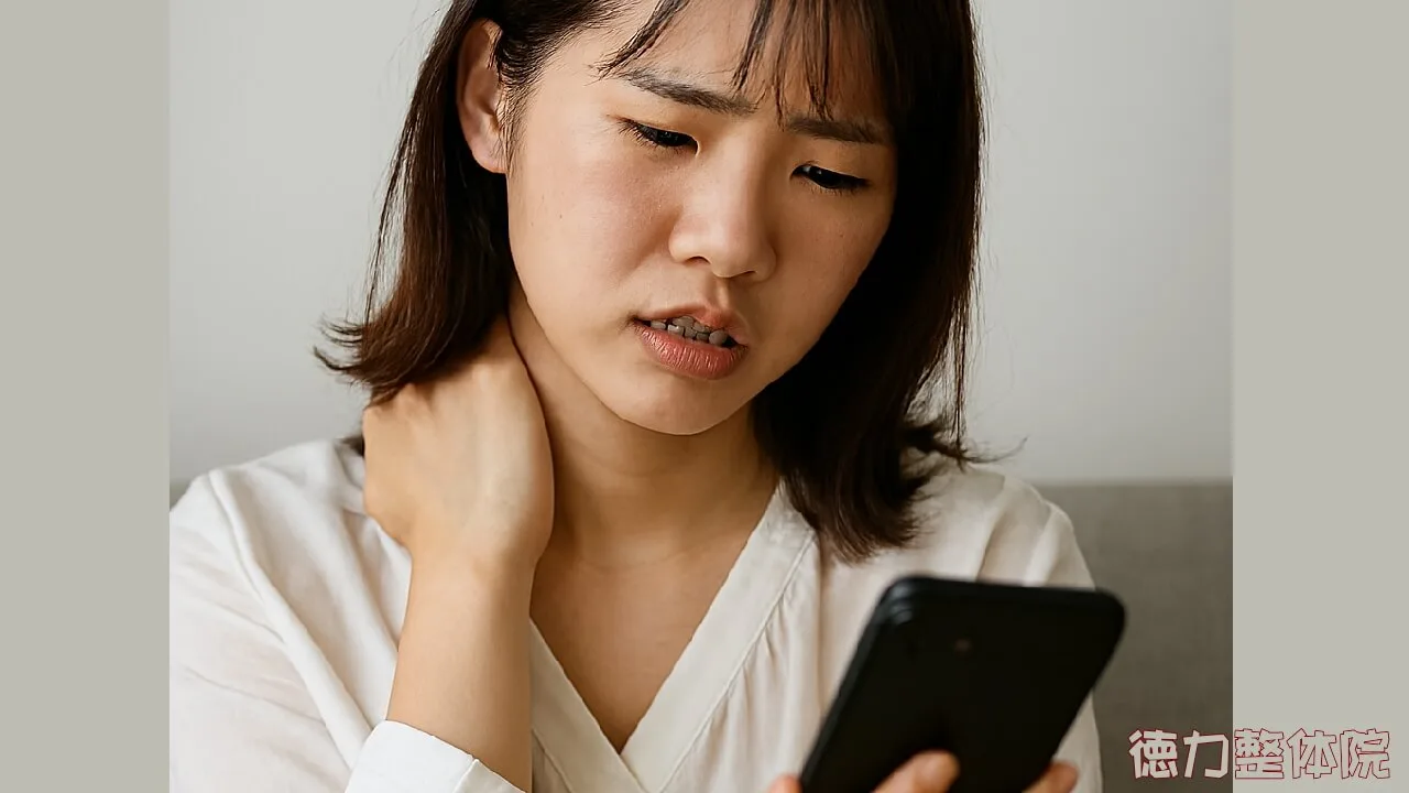 携帯を見ていると肩が凝る