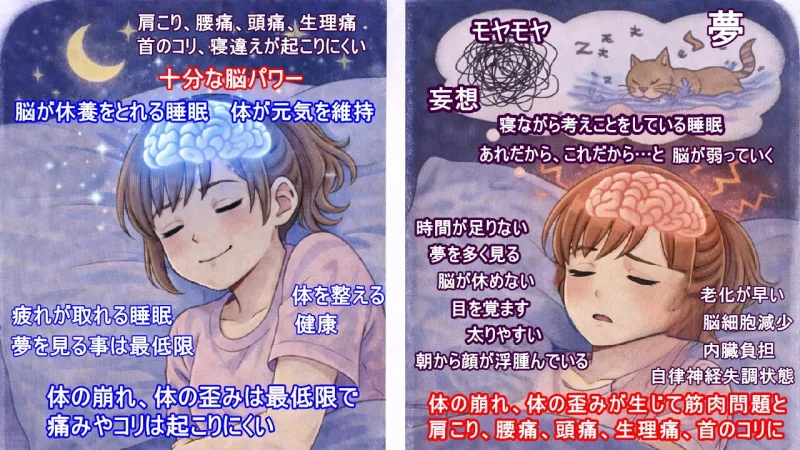 脳から休む睡眠で寝ることで脳が元気になり体の疲れが取れる睡眠 北九州市 小倉南区 整体 徳力整体院 太っていると浮腫みや脂肪が増えるが、それだけではない頭も膨張