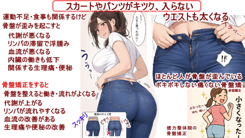 （北九州市小倉南区と小倉北区）小尻になれる骨盤矯正の徳力整体院