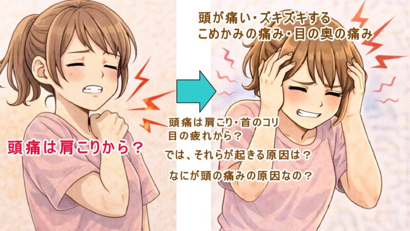 頭痛は肩こり・首のコリ・目の疲れから？北九州市・小倉