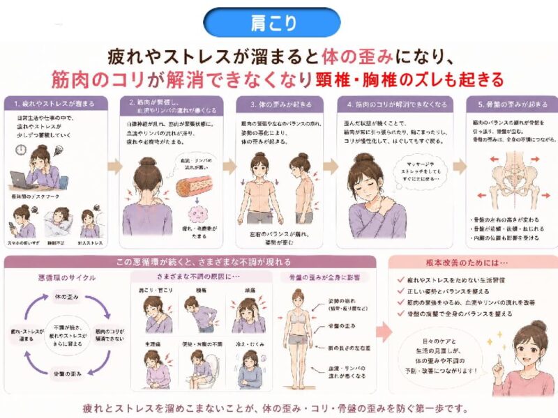 肩こりが起きる原因。北九州市・小倉の徳力整体院