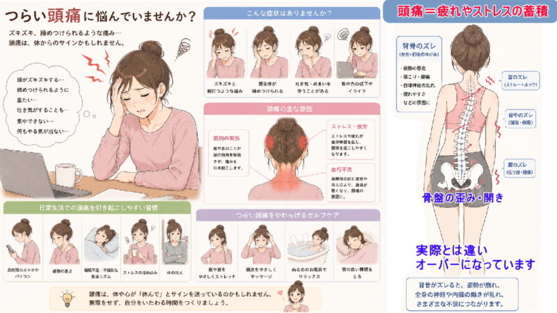 頭痛や片頭痛は薬を抑えるのではなく原因から