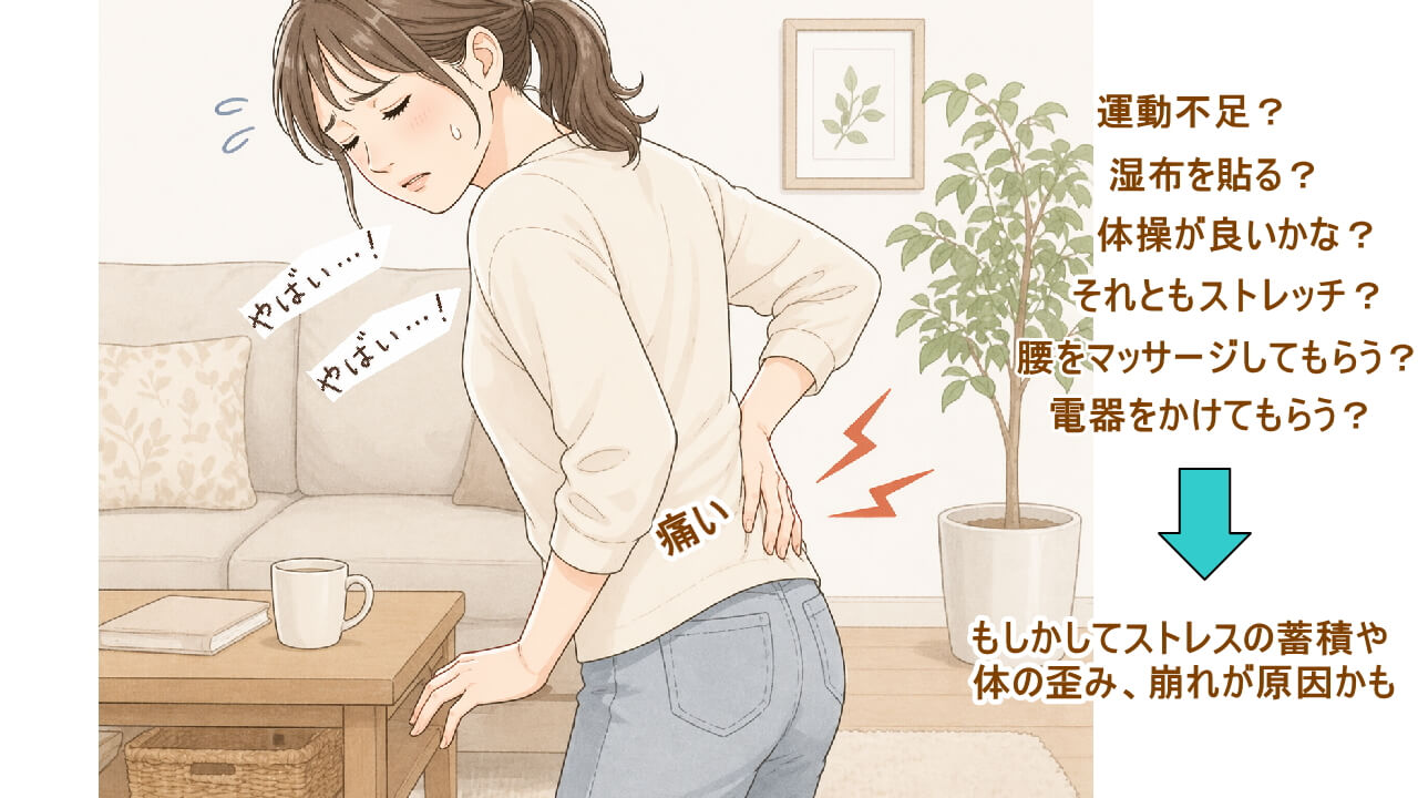 腰痛や腰が痛いが起きるのは、日ごろの生活、仕事・体を動かすことで十分に減らすことができない疲れや疲労・ストレスの蓄積から北九州市・小倉の徳力整体院