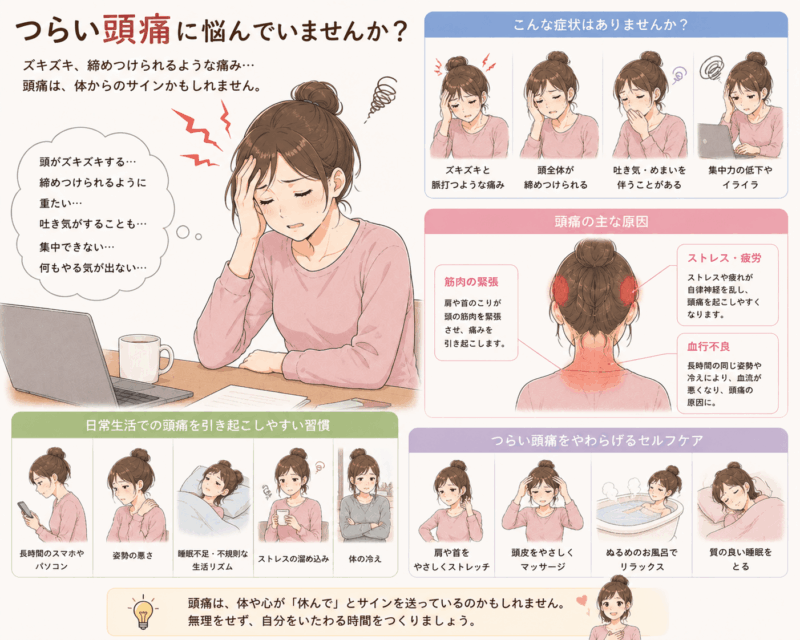 頭痛や片頭痛が起きるのは、体の歪み、崩れから北九州市・小倉の徳力整体院