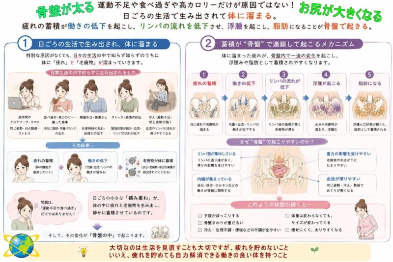 お尻が太る、臀部が大きくなるのは運動、食事だけじゃない。北九州市・小倉の徳力整体院