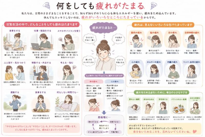 疲れを生み出す生活が働きの低下、流れの低下を起こし体の歪み、崩れに。北九州市・小倉の徳力整体院