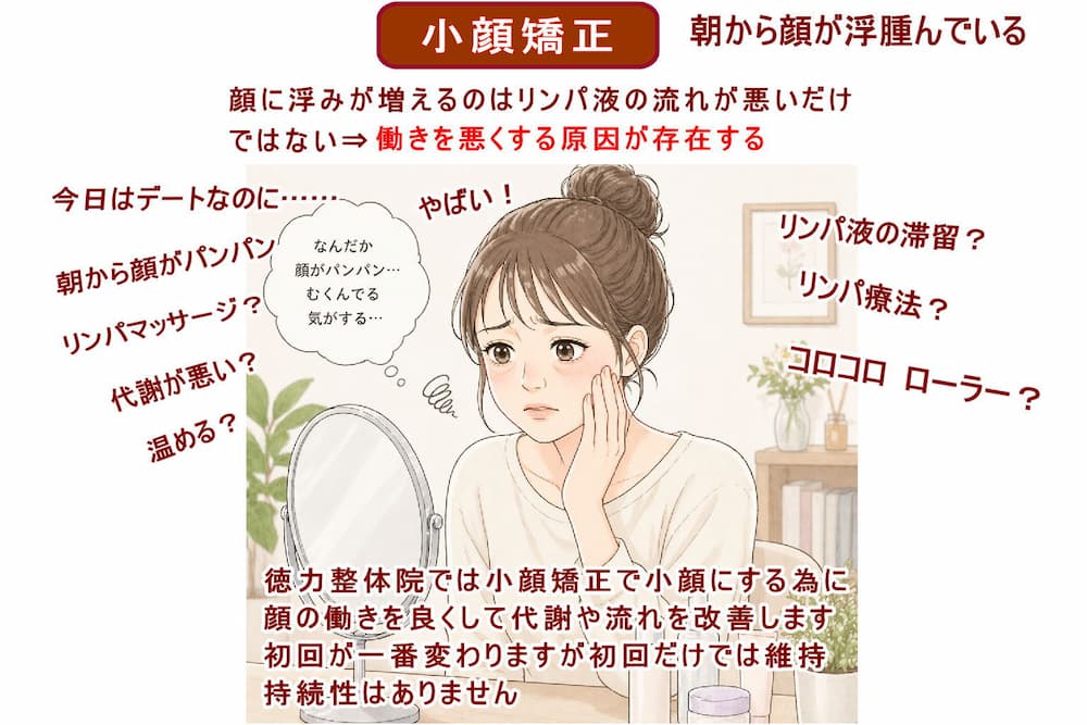 顔を小さくする小顔矯正。北九州市・小倉の徳力整体院。